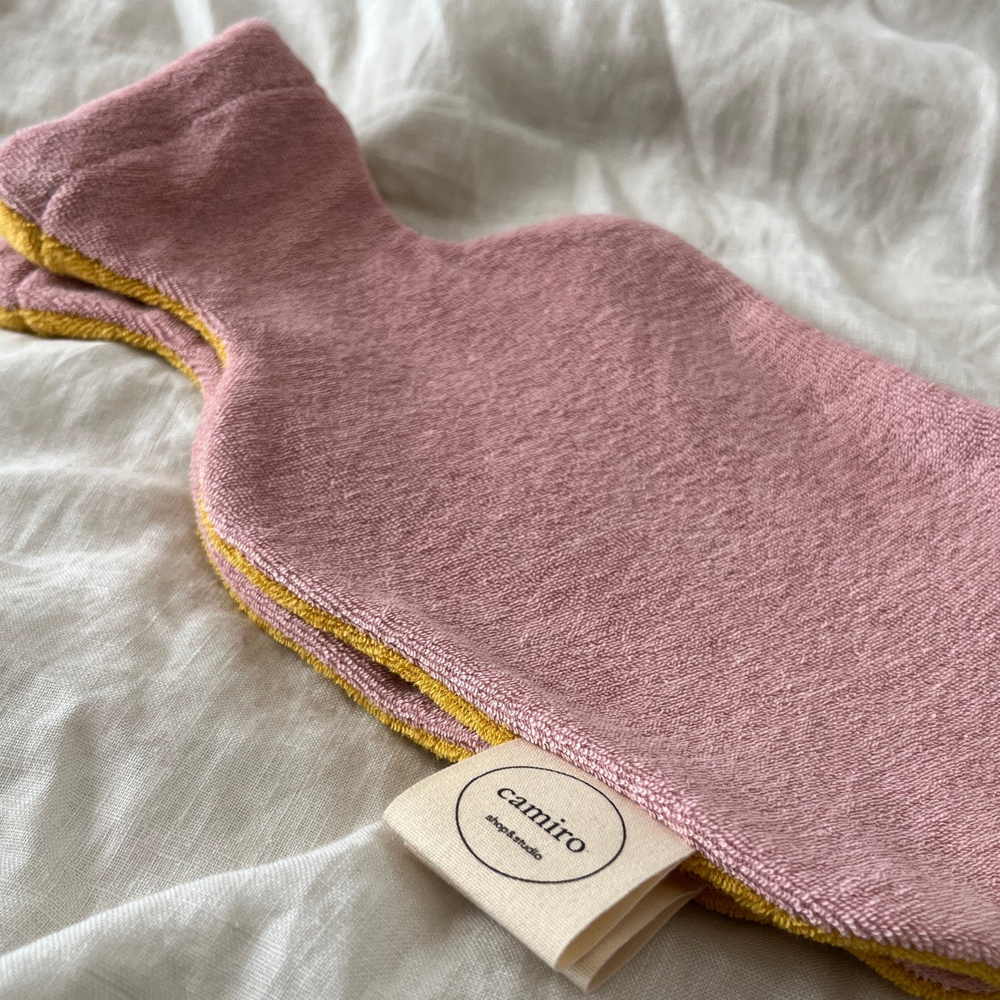 WÄRMFLASCHENBEZUG, ROSA - GELB