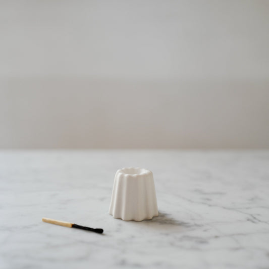 MINI PORCELAIN CANDLE HOLDER, MATTE WHITE