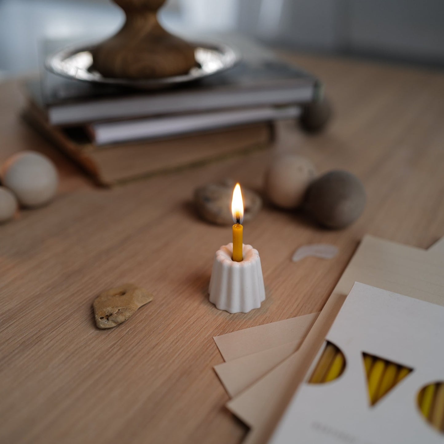 MINI PORCELAIN CANDLE HOLDER, MATTE WHITE