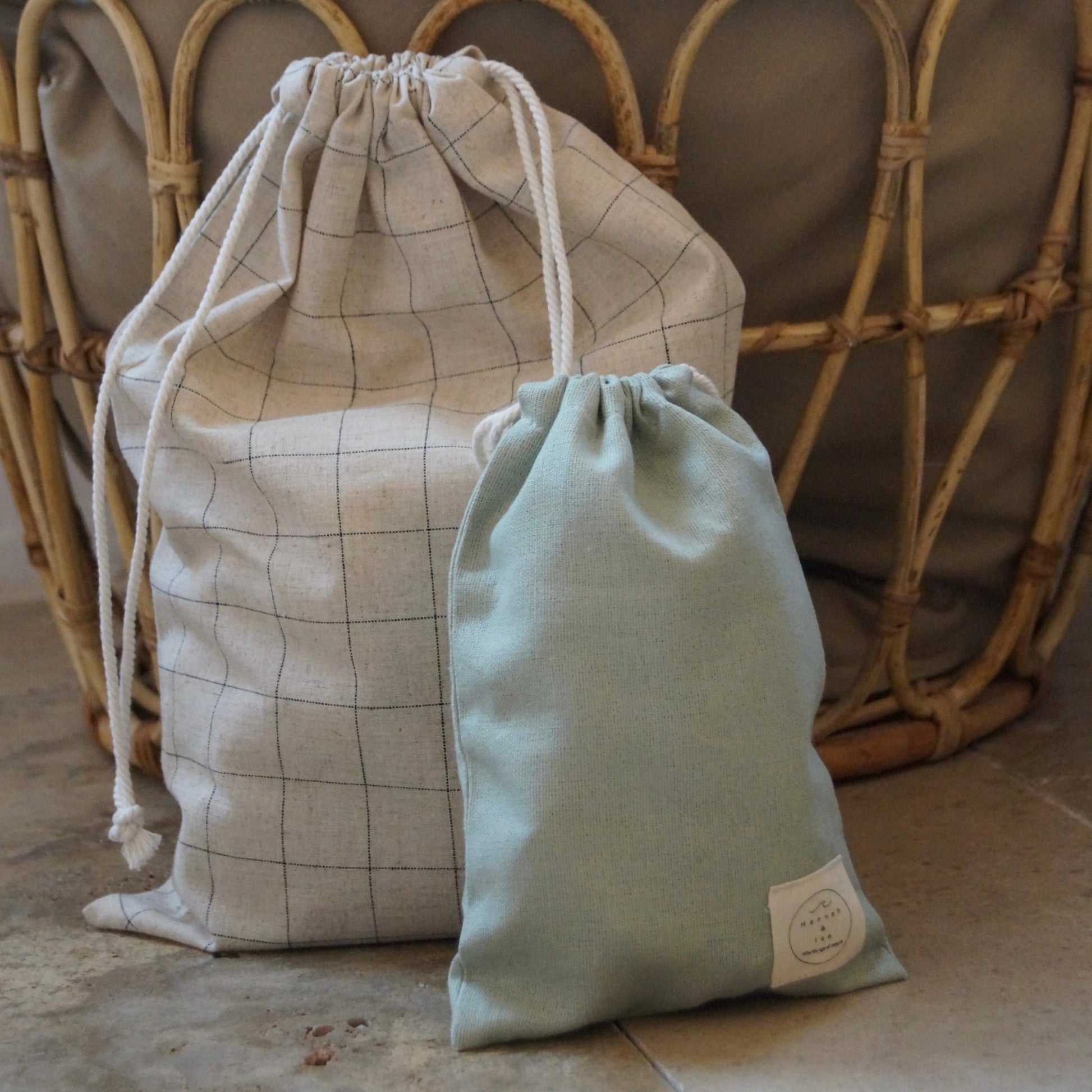 MULTIBAG, KARIERT NATURE - BLACKVerpackungcamiro shop & studioHannah & Isa