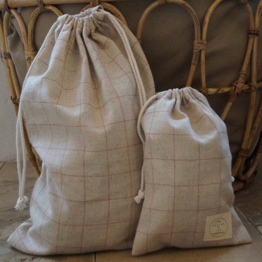 MULTIBAG, KARIERT NATURE - REDVerpackungcamiro shop & studioHannah & Isa