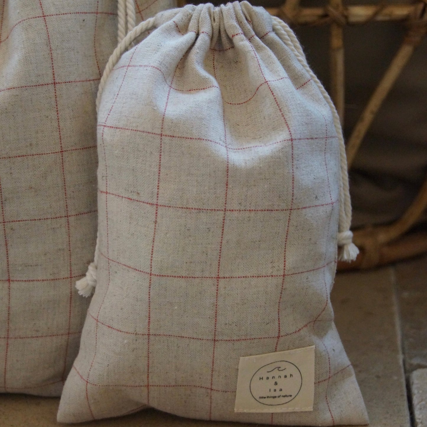 MULTIBAG, KARIERT NATURE - REDVerpackungcamiro shop & studioHannah & Isa