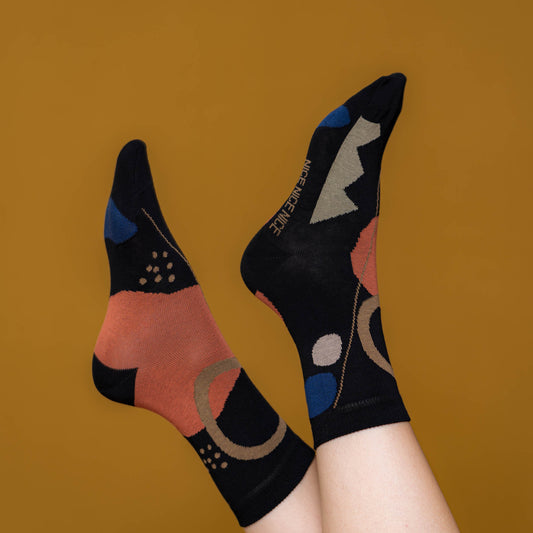 NICE SOCKS MOOD, BLACK/BEIGE